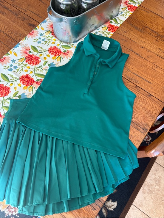 all in motion Other - Sleeveless Polo with Pleated Hem skort pretty emerald green